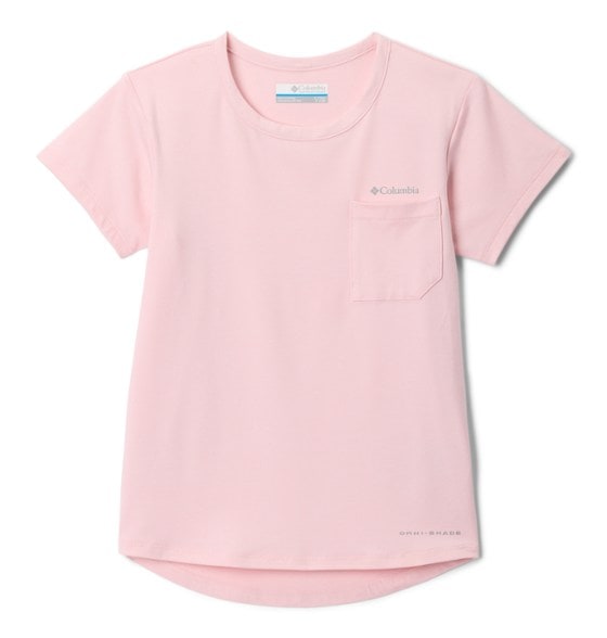 Front view of TrailGuard kids hiking shirt with UPF 50 sun protection, perfect for outdoor activities.