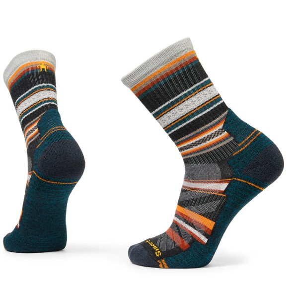 Men's merino wool hiking socks with mesh zones for breathability.