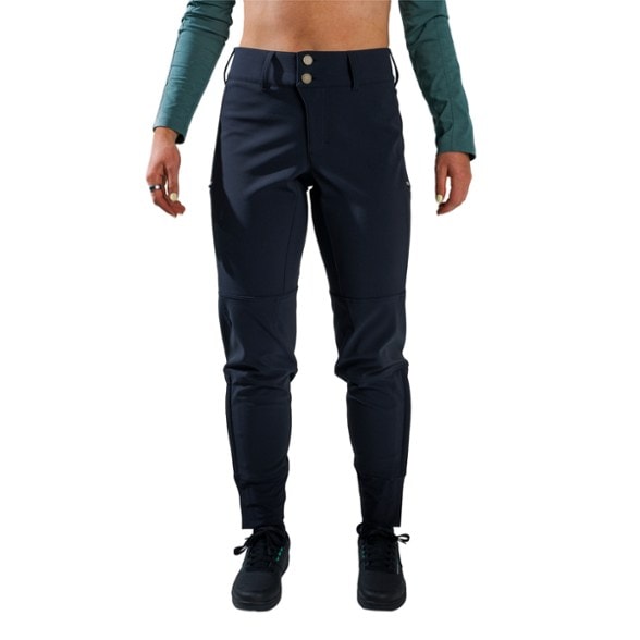 Front view of WildFreyah women's hiking pants showing high-rise fit and streamlined pockets