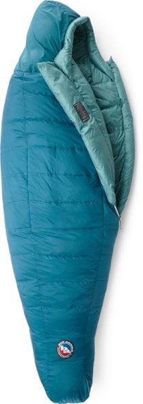 Big Agnes Sidewinder SL 20 Women's Sleeping Bag showcasing ergonomic design and cozy insulation from the side view.