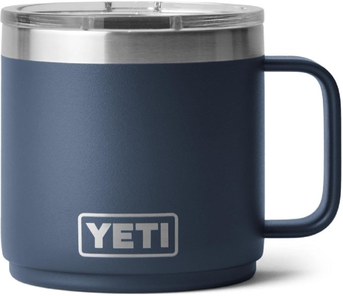 Side view of the YETI StackPro 14oz insulated mug showing welded handle and MagSlider lid