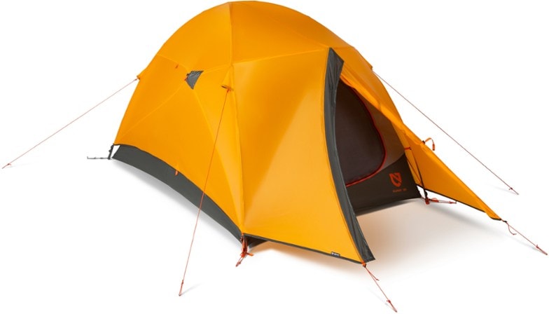 NEMO Kunai tent set up in a mountain landscape, showcasing its durability and weather resistance.