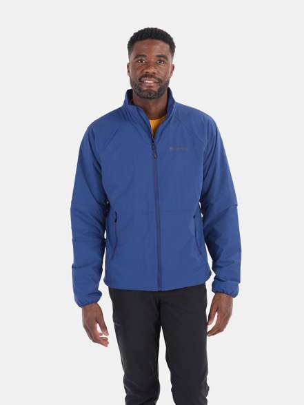 Front view of Novus LT insulated jacket for men showing water-resistant nylon fabric and secure zippered pockets