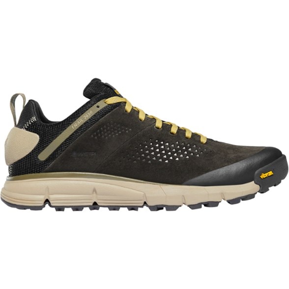 Side view of Danner Trail 2650 GTX men's hiking shoes showing waterproof suede and breathable textile upper