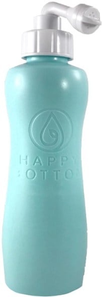 portable bidet bottle with adjustable spray nozzle and ergonomic grip in travel setting