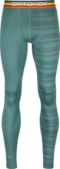 Men's merino wool thermal base layer pants showcasing moisture-wicking fabric.