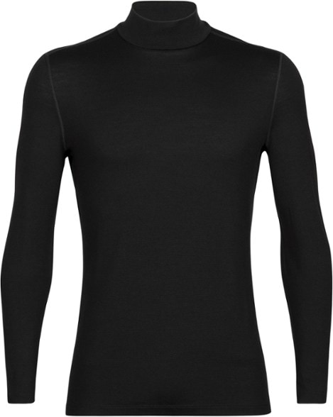 Front view of ArcticEdge merino wool turtleneck base layer showcasing long sleeve design and high neckline for cold weather protection