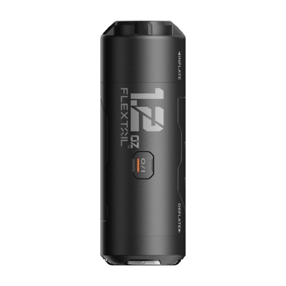FlexTail Ultralight Camping Pump inflating a sleeping pad outdoors.