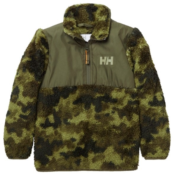 Front view of Helly Hansen Champ toddler jacket showing half-zip and thumbholes, ideal kids fleece for winter