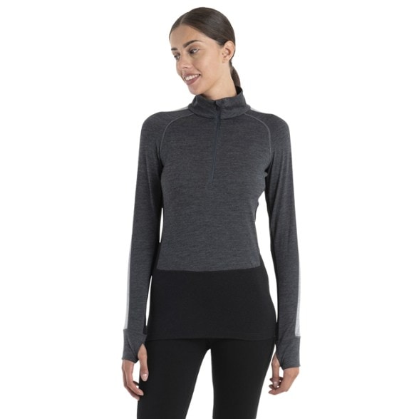 Icebreaker Women's Merino 200 Half-Zip Thermal Top showing front view for cold weather activities.