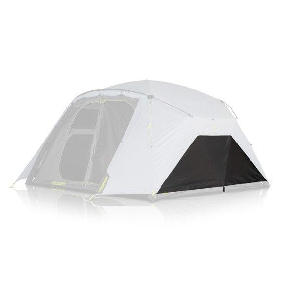 Zempire Aerospeed 10 Air Tent Wall Set installed during a rainy camping trip
