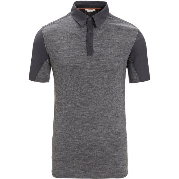 Front view of SummitWool Air Polo – men's merino wool shirt styled for hiking