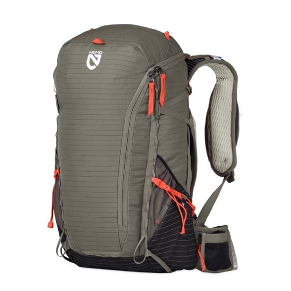 Front angle of EnduroTrail™ backpack showing wide ergonomic shoulder straps for comfort during hiking gear setup.