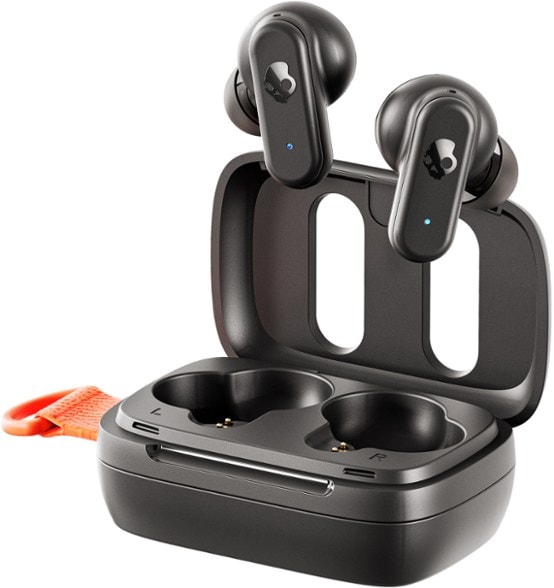 Skullcandy Dime 3 true wireless earbuds in use during a workout session, showcasing their secure fit.