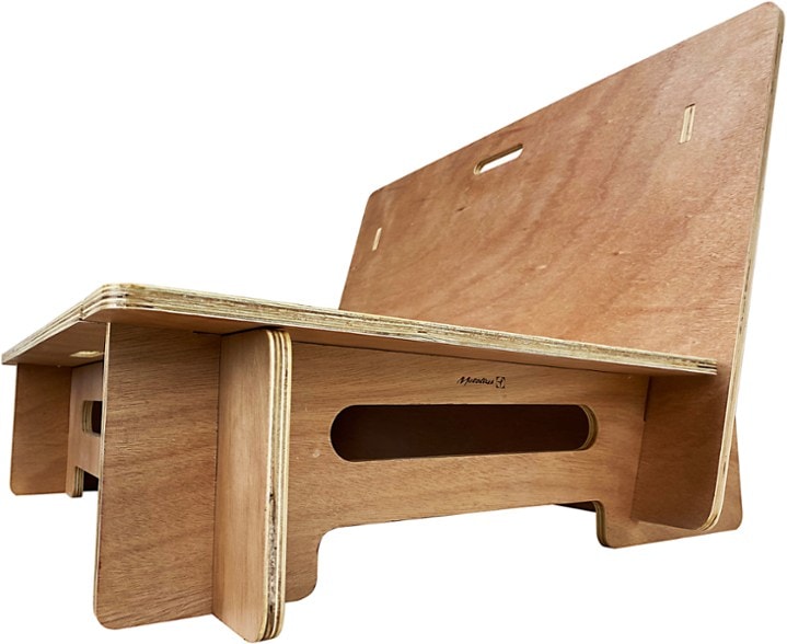 Crash pad couch folded flat for easy transport