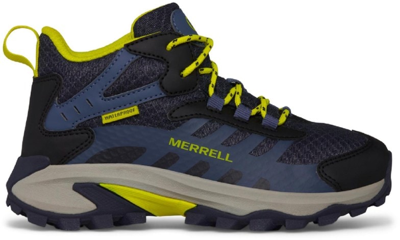 Side view of TrailBlaze Junior waterproof hiking boots showing synthetic and textile uppers for breathable protection