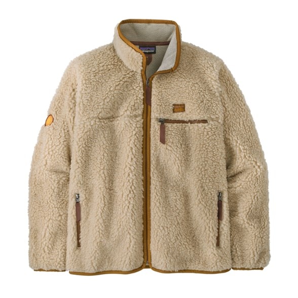 Front angle of Patagonia GlacierBlend cardigan showing full zip and chest pocket.