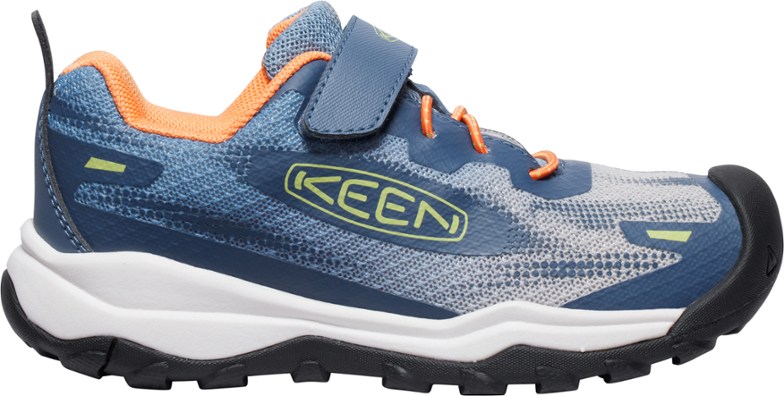 Side view of breathable hiking shoes for kids showing lightweight mesh and adjustable strap