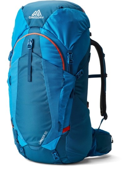 Explorer 50 Kids' Hiking Backpack with adjustable straps and pockets for comfort.