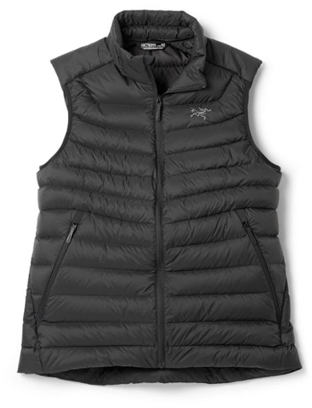 Front view of the Arc'teryx women's down vest showcasing its sleek design