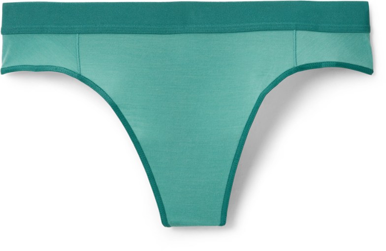 Merino thong underwear on a hiking trail, showcasing its comfort and fit.