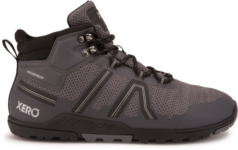 Side view of Xcursion Fusion waterproof hiking boots showcasing their rugged design.