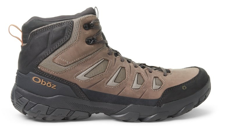Side view of Sawtooth X Mid hiking boots showing oiled nubuck leather and CORDURA mesh