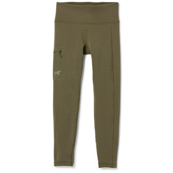 Kyanite Women's thermal leggings displayed on a model, emphasizing the soft brushed interior and stylish design.