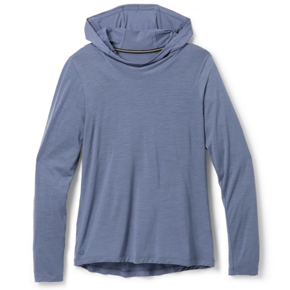 Front view of the women's merino wool hoodie, perfect for running.