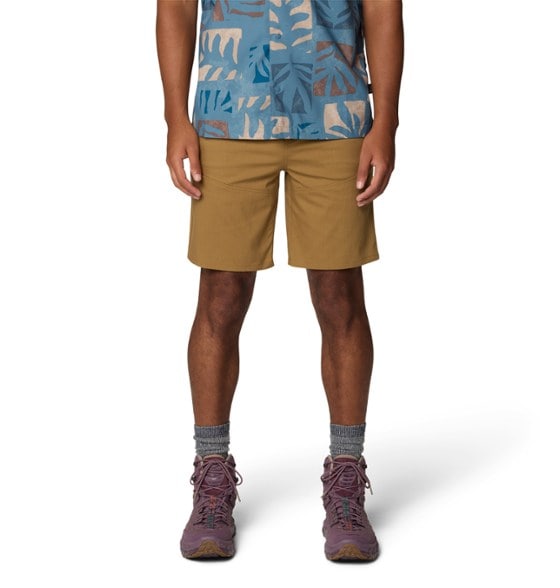 Front view of the Trailblazer Stretch Shorts for men, ideal for hiking.