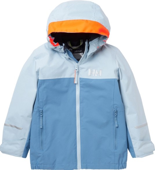 Front view of Helly Hansen Kids' Shelter Jacket 2.0 during a hike.