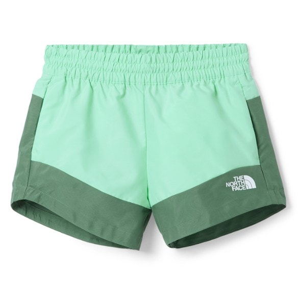Front view of eco-friendly quick-dry shorts for girls, showcasing the phantom print when wet.