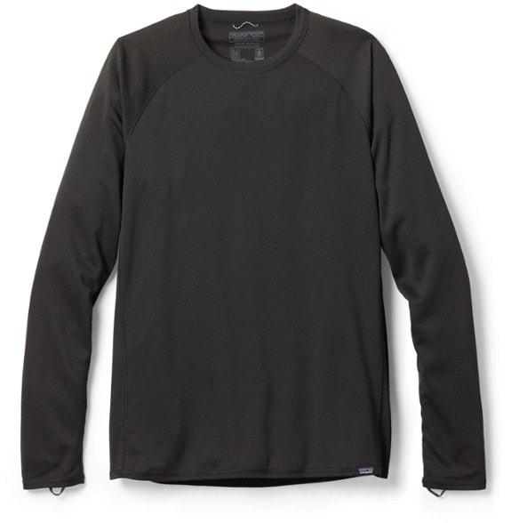 Front view of men's midweight shirt showing breathable fabric and thermal crew neck design