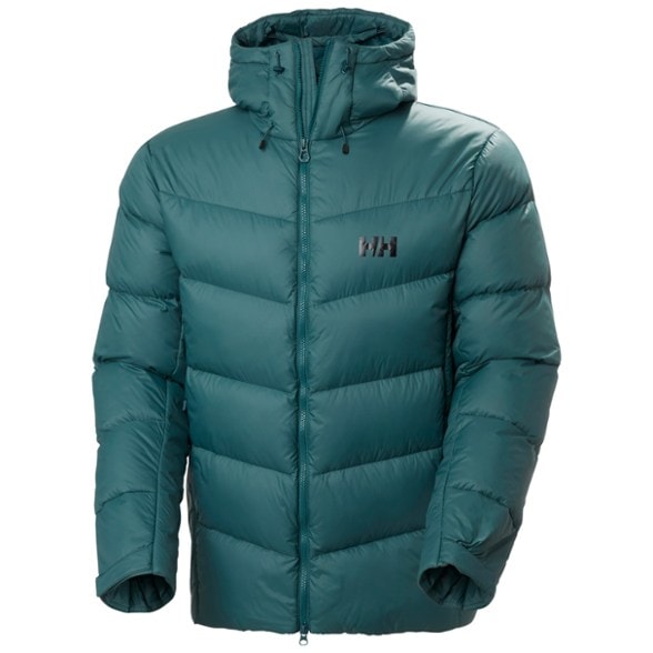 Close-up of the Helly Hansen Men's Verglas Down Jacket showcasing the water-resistant fabric and insulation features.