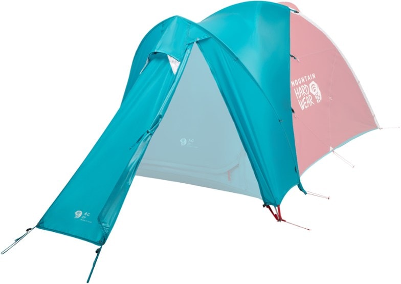 Front view of the Mountain Hardwear AC 2 Adventure Vestibule showcasing its spacious design.