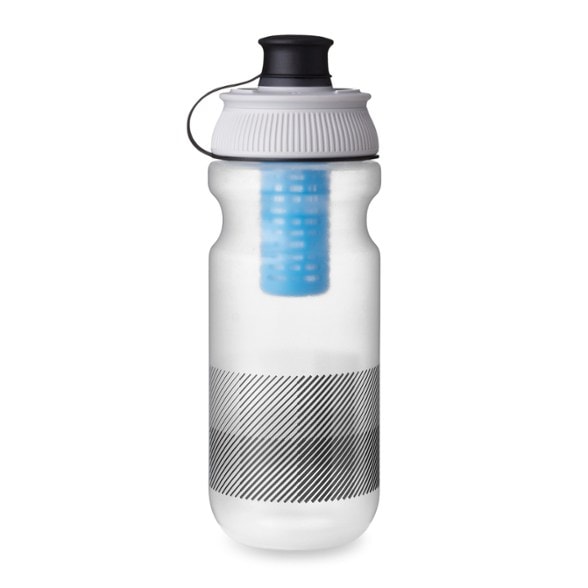 HydraPak Breakaway+ Portable Water Filter Bottle in use while hiking