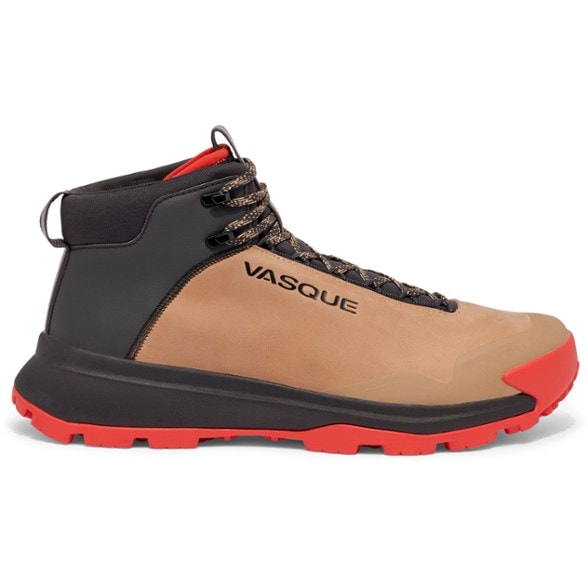 Close-up of men's Horizon Waterproof Mid Hiking Boots highlighting the nubuck leather and ankle support.
