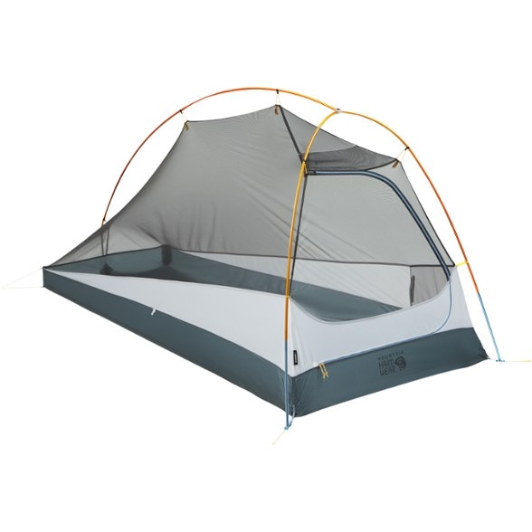 Side view of Nimbus UL 1 ultralight tent pitched in forest, showcasing lightweight design for backpacking
