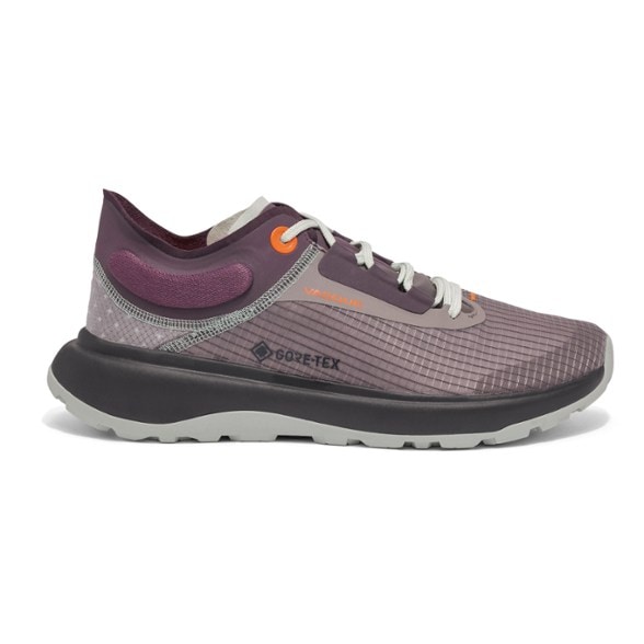 Vasque Re:connect Now GTX Women's Hiking Shoes from the side, highlighting the durable ripstop mesh.