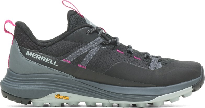 Side view of Merrell Siren 4 women's hiking shoes showcasing lightweight design and breathable mesh uppers