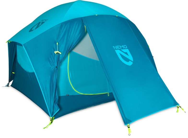 NEMO Aurora Highrise tent with two doors, perfect for family camping.