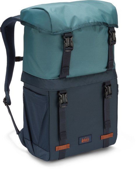 Chill & Trek Cooler Backpack on a hiking trail with cans inside for cold drinks.