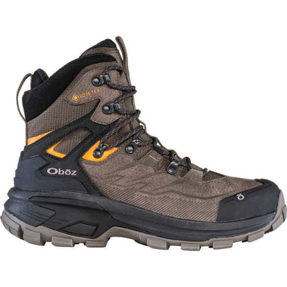 Men's GORE-TEX hiking boots showcasing waterproof design and adaptive memory foam collar.