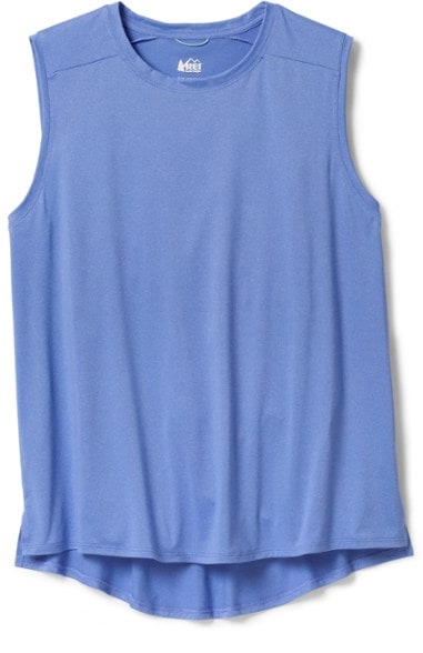 Front view of Eco-Friendly Women's Hiking Tank showing its stretch and fit.