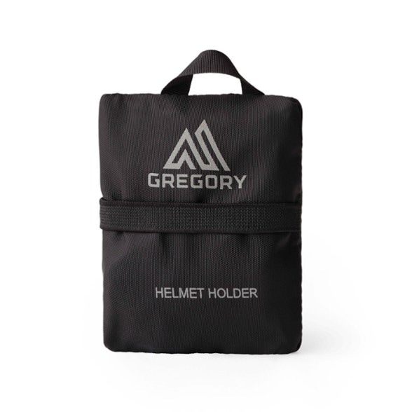 Close-up of the ultimate packable helmet holder showing its durable fabric and elastic cording.
