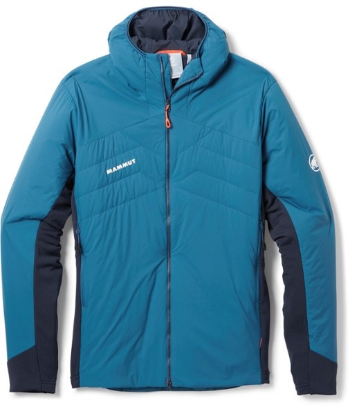 Mammut Rime Light jacket showcasing its windproof features while hiking.