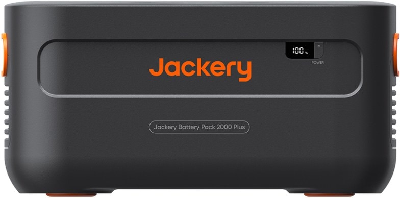 Jackery Explorer 2000 Plus Expansion Battery Pack showcasing solar charging capabilities.