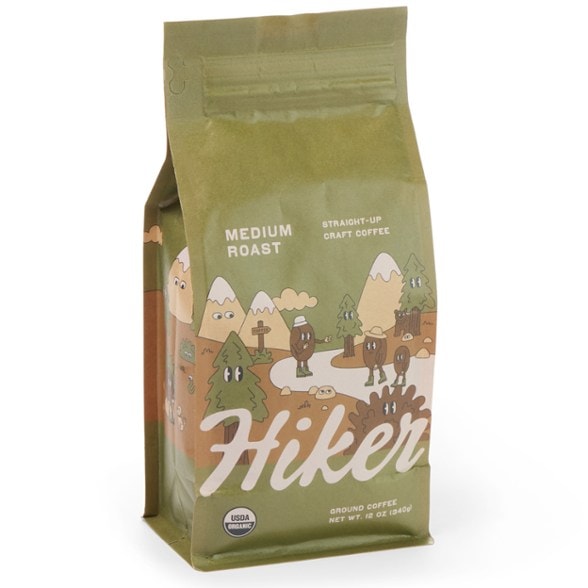 Hiker's Organic Flavored Coffee Blend - rich aroma and smooth texture, ideal for home brewing.