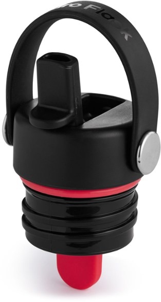 Angled close-up of Hydro Flask cap showing leakproof flex straw functionality