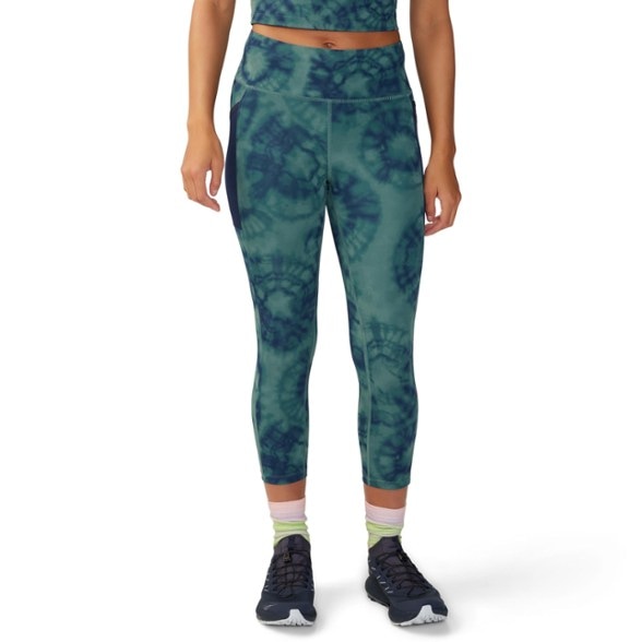 Close-up of Yuba Trail Women's Hiking Crop Tights showcasing the fabric texture.